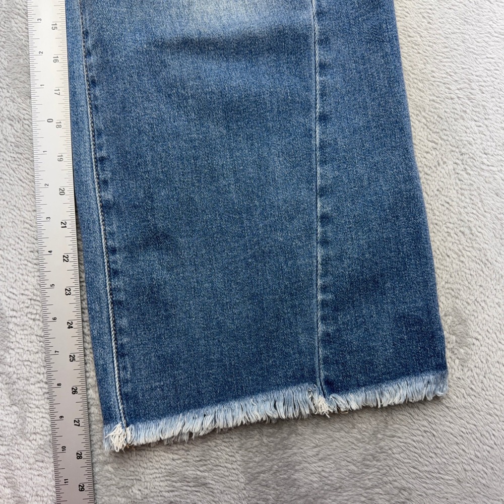 Hidden Jeans Wide Leg Womens 27 Blue Raw Hem Frayed Distressed Seam Detail Denim - Picture 4 of 7